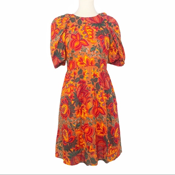 BANJANAN RONA MINI DRESS IN MEADOW SWEET CARAMEL - Picture 2 of 10